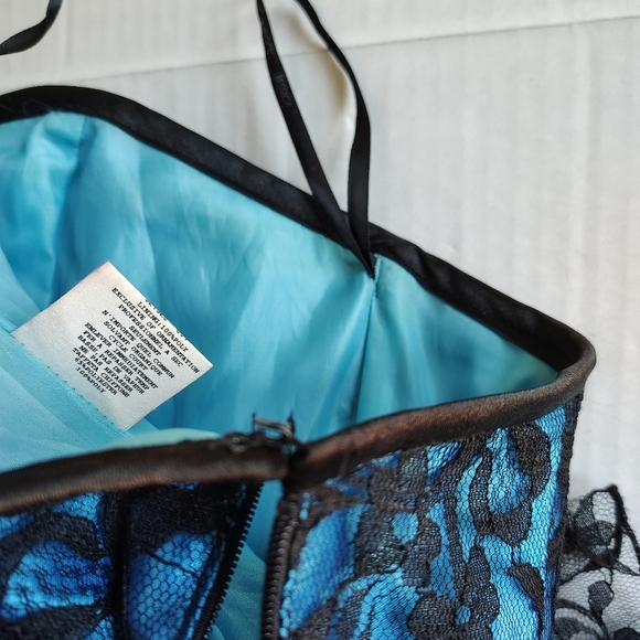 Jessica McClintock Gunne Sax Lace Corset Taffeta Chiffone Dress Size S Tag Sz 5 - Picture 14 of 16